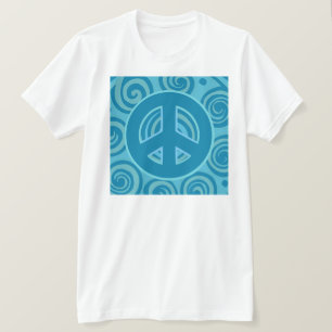 Camiseta Diseño de signo de paz azul