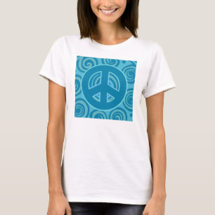 Camiseta Diseño de signo de paz azul