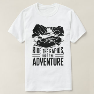 Camiseta Diseño de silueta de adventura de agua blanca