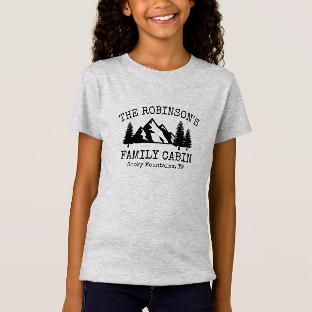 Camiseta Diseño de silueta de árboles de la casa familiar (Anverso)