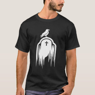 Camiseta Diseño de silueta de cuervo de lápida de Halloween