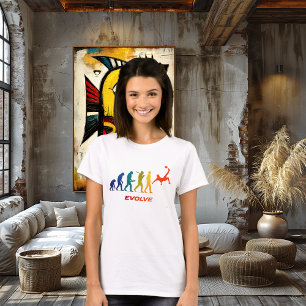 Camiseta Diseño de Silueta de Evolución de Fútbol Patada de