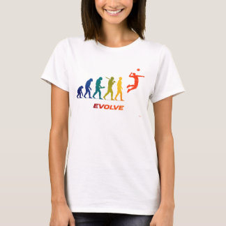 Camiseta Diseño de Silueta de Evolución de Voleibol Spike