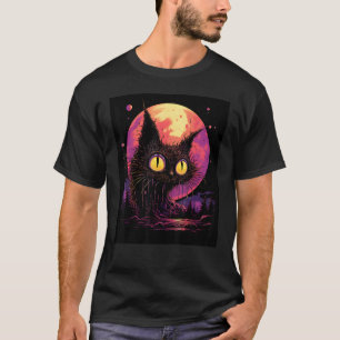Camiseta Diseño de silueta de gato intrigante para tu decla