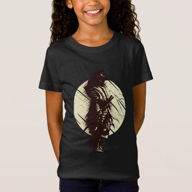 Camiseta Diseño de silueta de guerrero samurái super (Anverso)