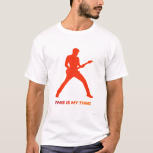 Camiseta Diseño de Silueta de Guitarra Eléctrica Acción Est