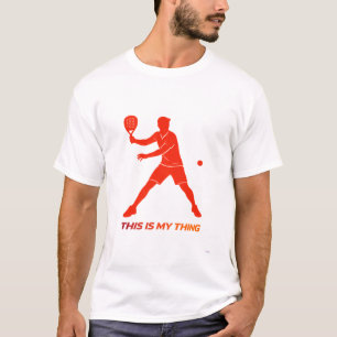 Camiseta Diseño de Silueta de Pádel Acción Estilo de Vida
