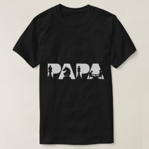 Camiseta Diseño de silueta de Papá de ajedrez