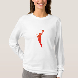 Camiseta Diseño de silueta dinámica de baloncesto femenino"