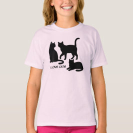 Camiseta Diseño de siluetas de mascotas lindas - Gatos 1
