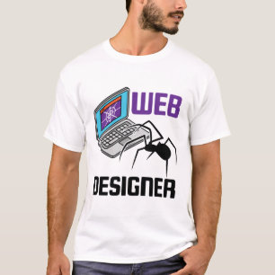 Camiseta Diseño de sitio web de Spider divertido diseñador