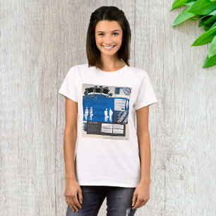 Camiseta Diseño de sitio web Retro Y2K Blue Grunge
