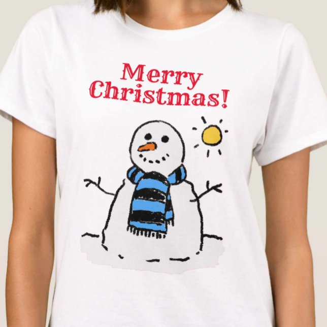 Camiseta Diseño de Snowman con Navidades de saludo personal (Subido por el creador)