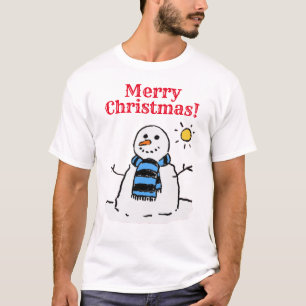 Camiseta Diseño de Snowman con saludo. Navidad
