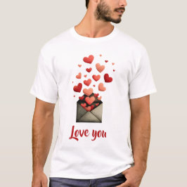 Camiseta Diseño de Sobre de San Valentín Amoroso