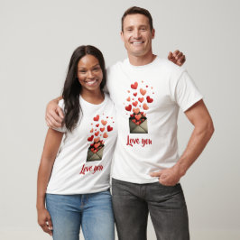 Camiseta Diseño de Sobre de San Valentín Amoroso