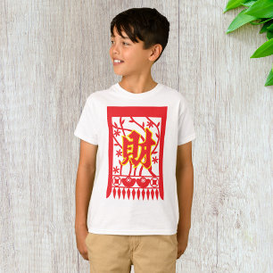 Camiseta Diseño de sobres rojo chino con símbolo de prosper