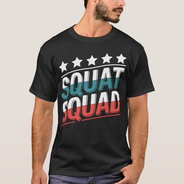 Camiseta Diseño De Squat Squad Gym Fit Para Fitness Lifesty (Anverso)