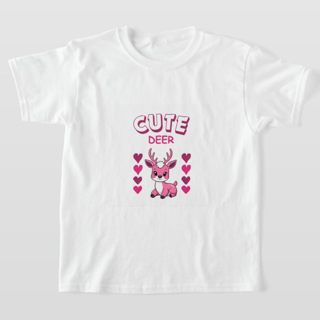 Camiseta diseño de sticker de ciervo lindo (Distribución)