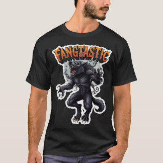 Camiseta Diseño de sticker de hombre lobo aullando a la lun