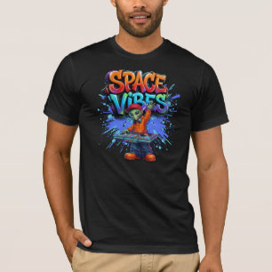 Camiseta Diseño de Streetwear de Música DJ Alien Vibes Espa