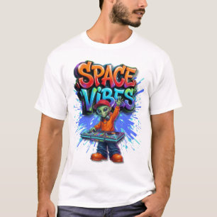Camiseta Diseño de Streetwear Música DJ Alien Vibraciones E