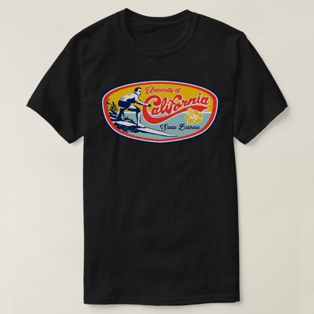 Camiseta Diseño de surfista clásico UC Santa Barbara UCSB (Diseño del anverso)