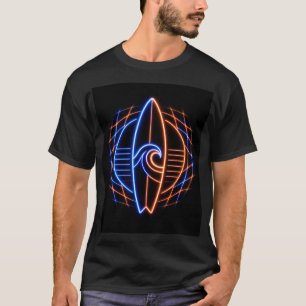 Camiseta Diseño de tabla de surf Vibewave Neon - Retro Wave