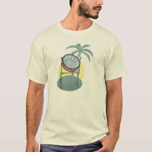 Camiseta diseño de tambor de acero y palmera