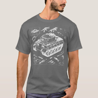 Camiseta diseño de tanques 3d