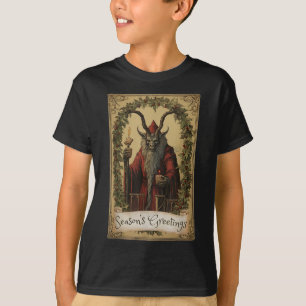 Camiseta Diseño de tarjeta de tarot de Krampus, temporada d