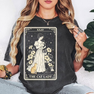Camiseta Diseño de Tarjeta de Tarot La Señora de los Gatos