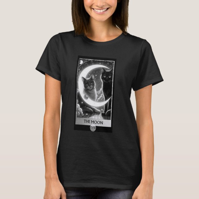 Camiseta Diseño de tarjeta Tarot Celestial para Luna de Gat (Anverso)