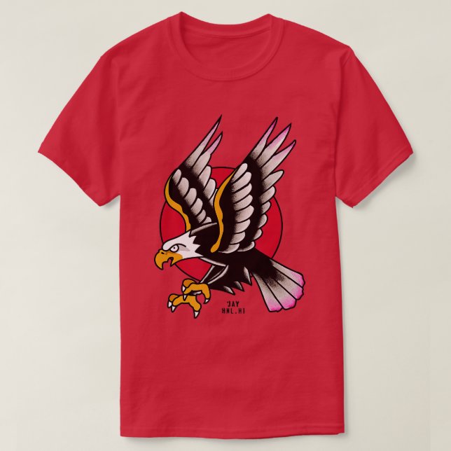 Camiseta diseño de tatuaje de águila tradicional (Diseño del anverso)
