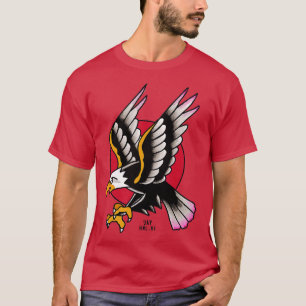 Camiseta diseño de tatuaje de águila tradicional