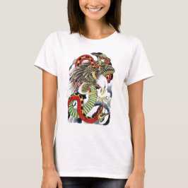 Camiseta diseño de tatuaje de águila y serpiente