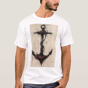Camiseta Diseño de tatuaje de ancla náutica   Estilo agudo 