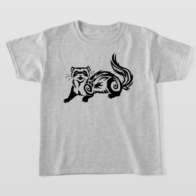 Camiseta Diseño de tatuaje de ferret tribal (Distribución)