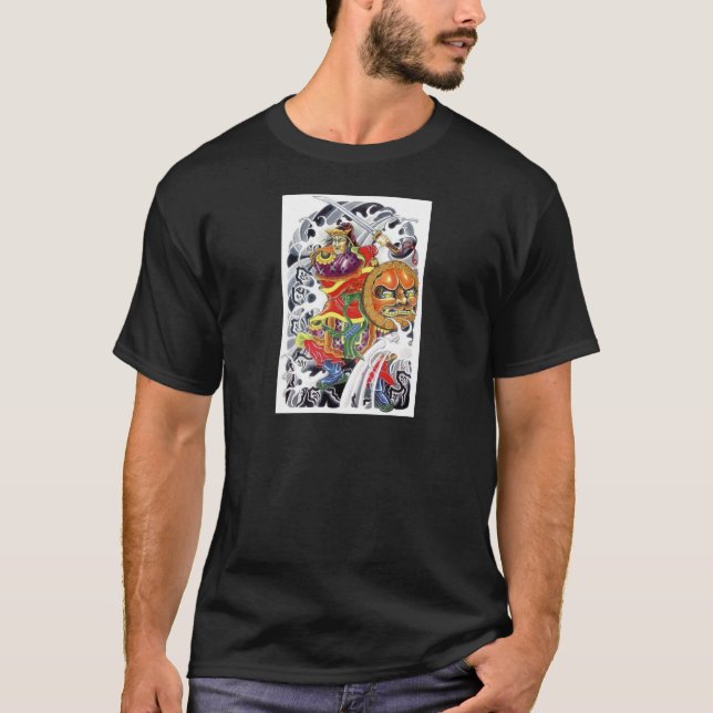 Camiseta Diseño de tatuaje de guerrero samurái (Anverso)