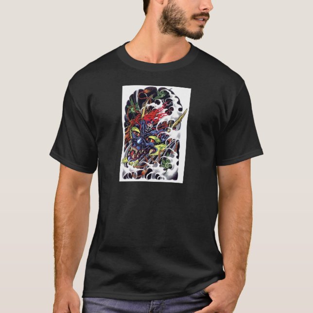 Camiseta Diseño de tatuaje de Oni y Maple (Anverso)