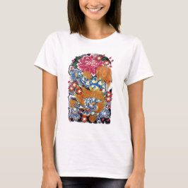Camiseta Diseño de tatuaje japonés Foo & Sakura