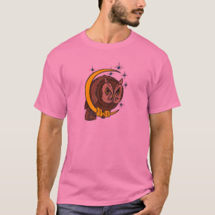 Camiseta Diseño de tatuajes de búho y lunares