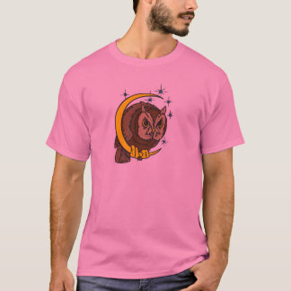 Camiseta Diseño de tatuajes de búho y lunares