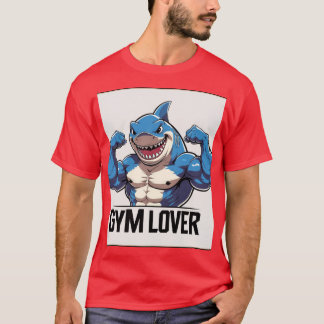 Camiseta diseño de tatuajes de tiburón muscular antropomórf