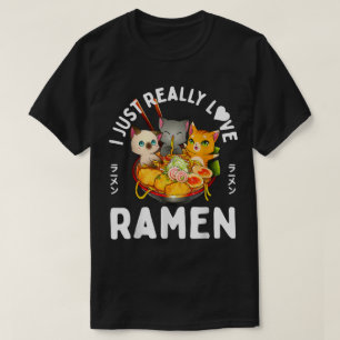 Camiseta Diseño de tazón de Ramen de gatos lindos