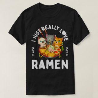 Camiseta Diseño de tazón de Ramen de gatos lindos