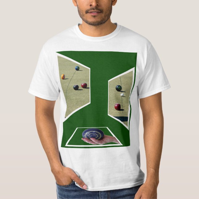 Camiseta Diseño de tazones de jardín dimensionales, (Anverso)