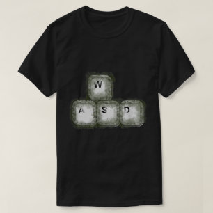Camiseta Diseño de teclado grunge para gamers WASD