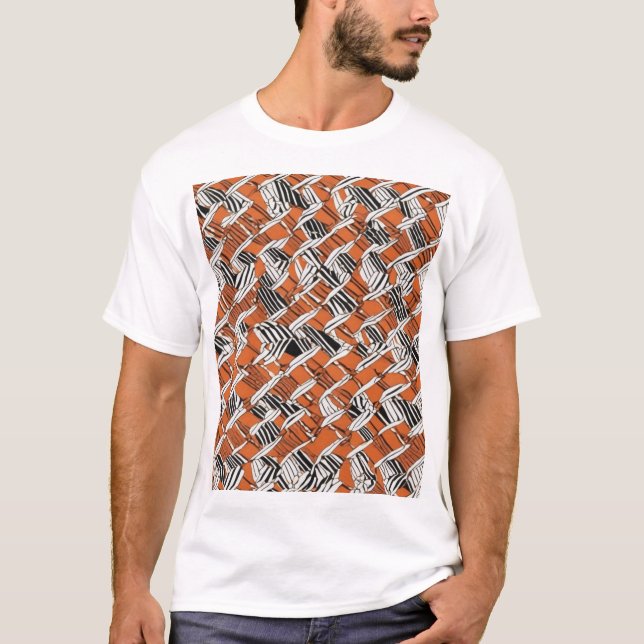 Camiseta Diseño de tela con estampado de patrón tradicional (Anverso)