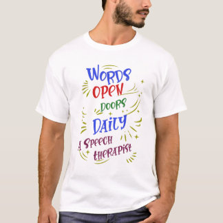 Camiseta Diseño de Terapia del Habla Diaria Abre Puertas co